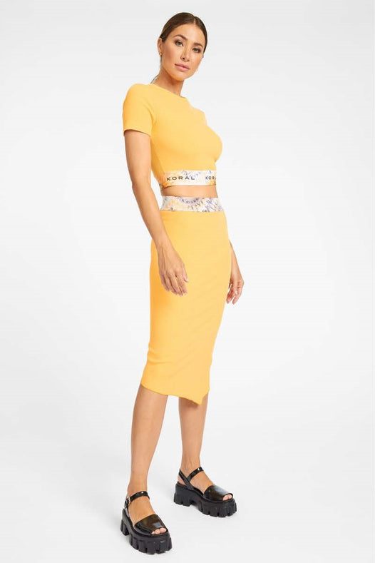 Bianca Rib Cropped Top - Warm Apricot