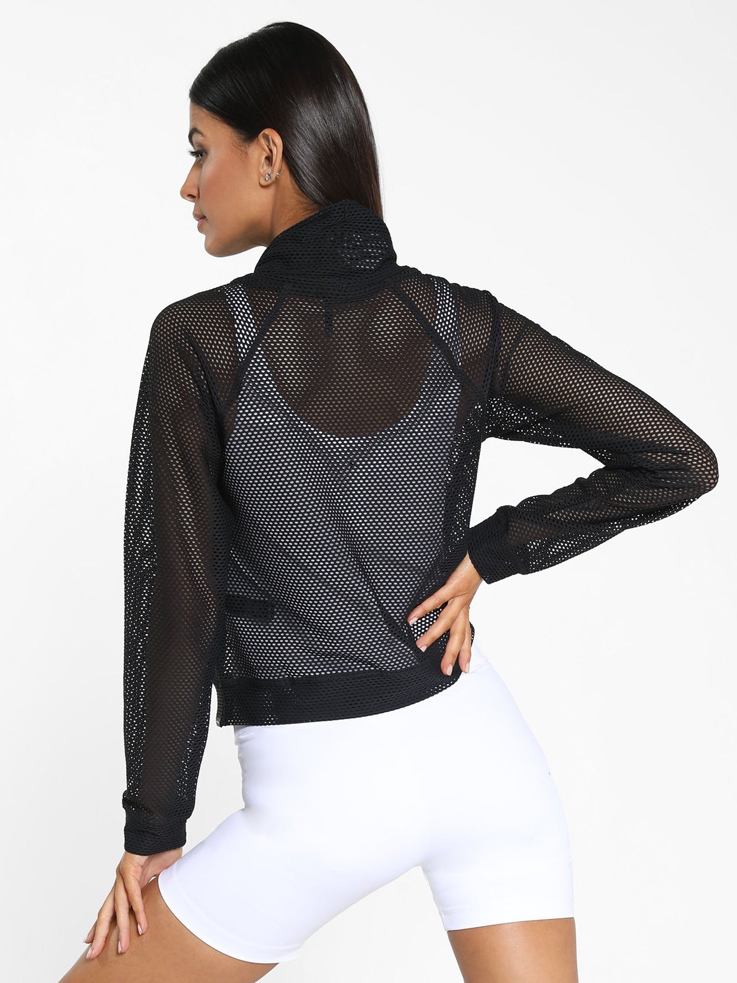 Pump Open Mesh Pullover - Black