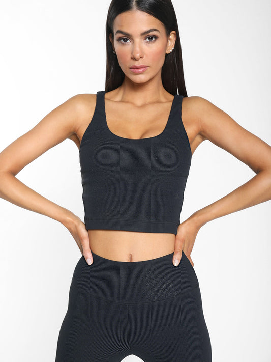 Korra Rib Crop Top - Black