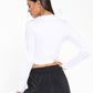 Luca Marlow Long Sleeve Crop Top - White