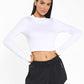 Luca Marlow Long Sleeve Crop Top - White